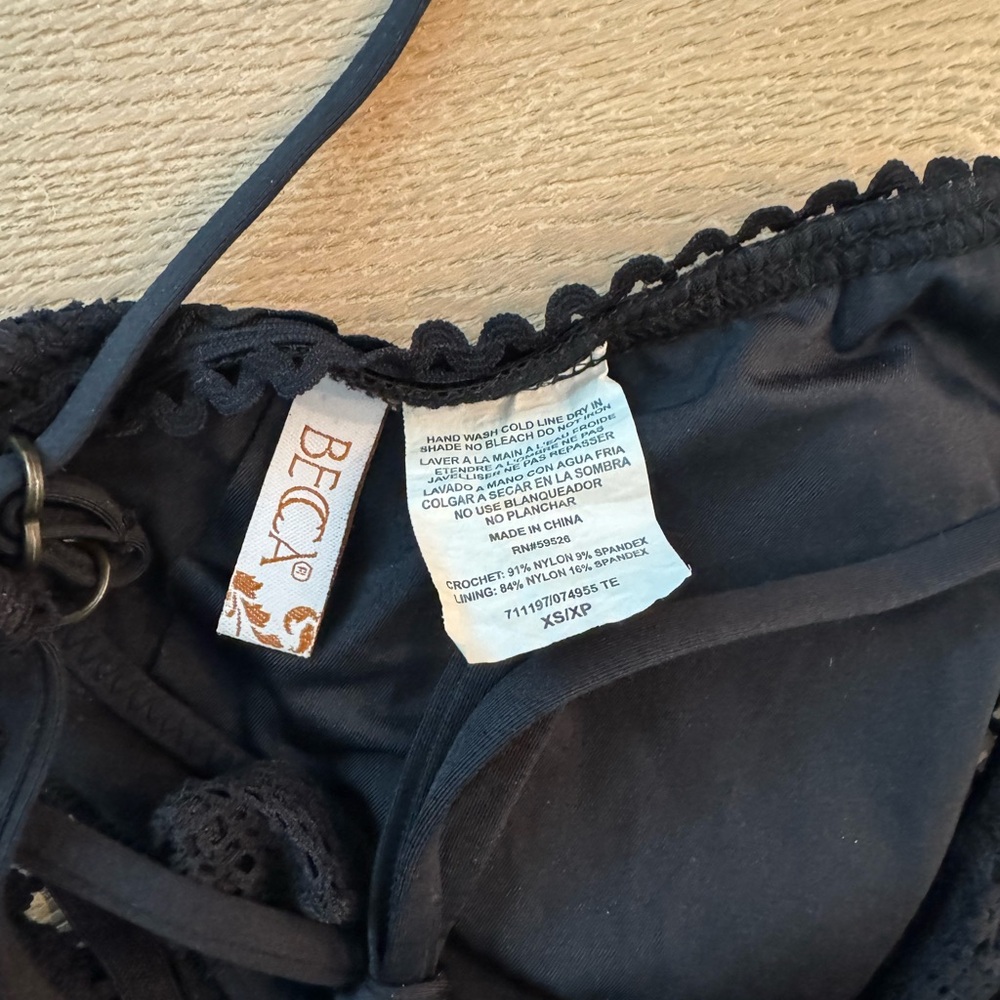 BECCA Black Mesh Lace One-Piece Swimsuit - Picture 5 of 5